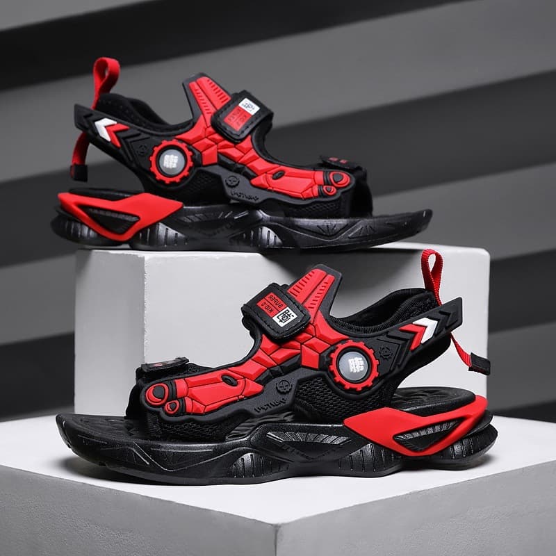 2025 New Summer Boys' Sandals Non-Slip Soft Bottom Kidsren's Beach Shoes Boys' Shoes Medium and Large Kidsren's Sports Slippers