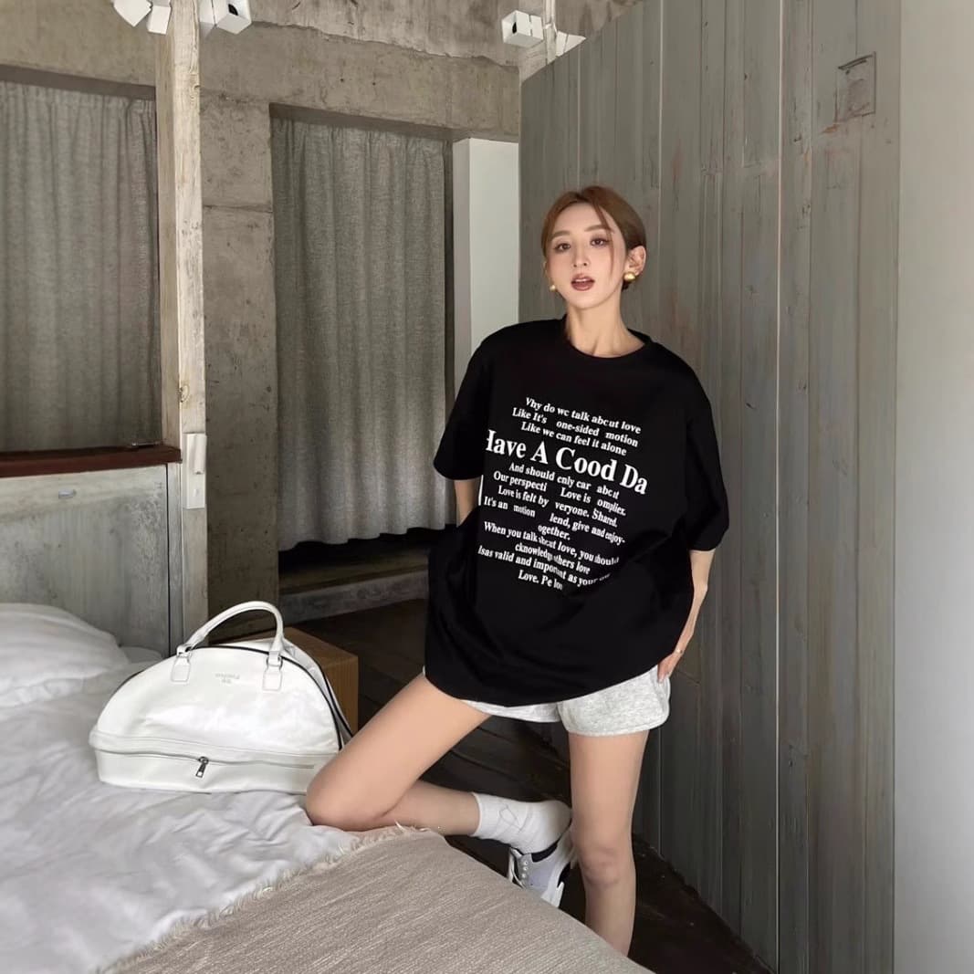 Spring/Summer Simple Printed Milk Silk Short Sleeve Versatile Fashion T-Shirt for Women Slimming Loose Top Trendy