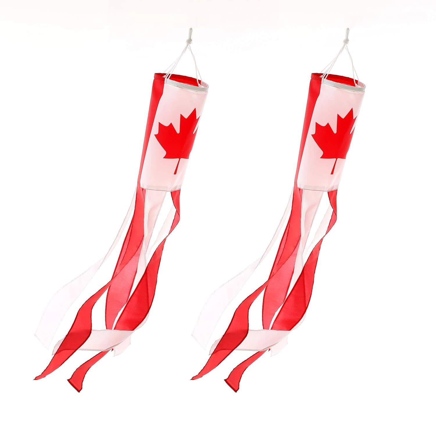 Cross-border In Stock Canada Flag Digital Print Polyester Windsock Outdoor Wind Sock Flag Waterproof