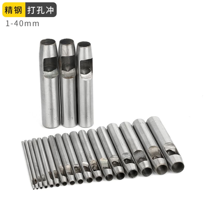 Factory Wholesale 1-40mm Belt Punch Hand Punch Leather Punch Tool Cylindrical Punch Steel Punch