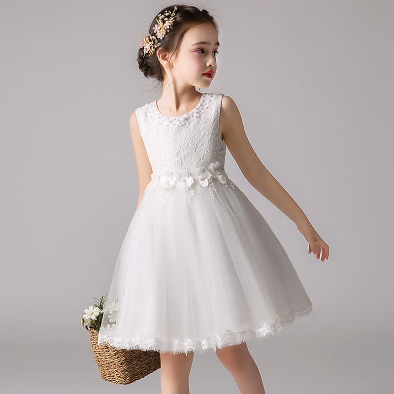 Children's dress summer hot sale flower girl fluffy gauze princess dress girl baby host piano performance dress skirt