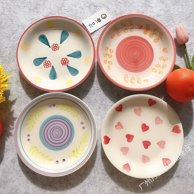 Beautiful ceramic plates, dinner plates, home use, trendy shallow plates, steak plates, fruit plates, breakfast plates, Nordic style
