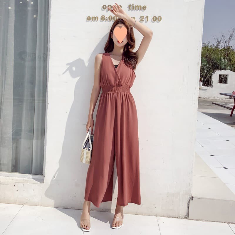 Women's Jumpsuit Summer 2022 New Korean Style High Waist Slimming Fashionable Elegant Goddess Chiffon Wide Leg Jumpsuit
