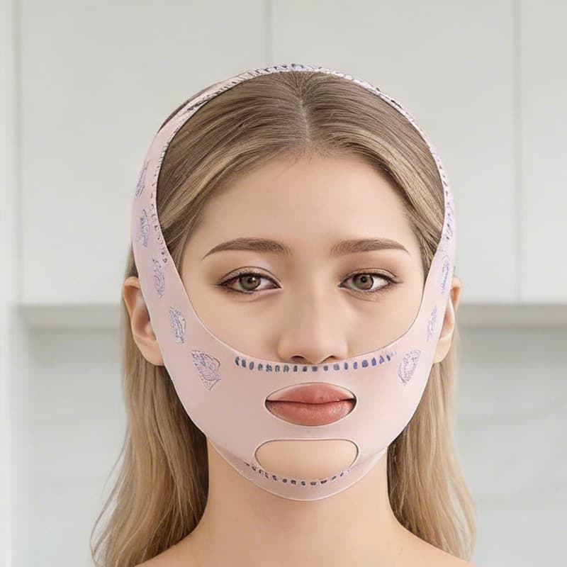 Women's Face Lifting Mask for Nasolabial Folds, Elastic Tightening Breathable Sleep Face Sculpting Mask