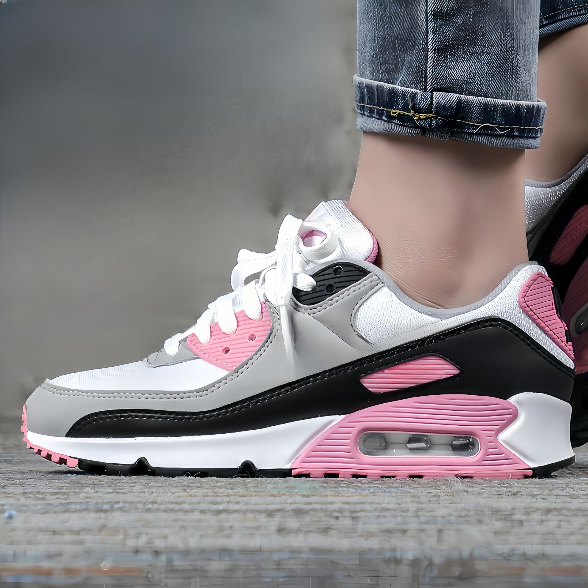 Max90 Women's Casual Sneakers with Air Cushion, Cushioned Leisure Running Shoes, Cross-border Unisex