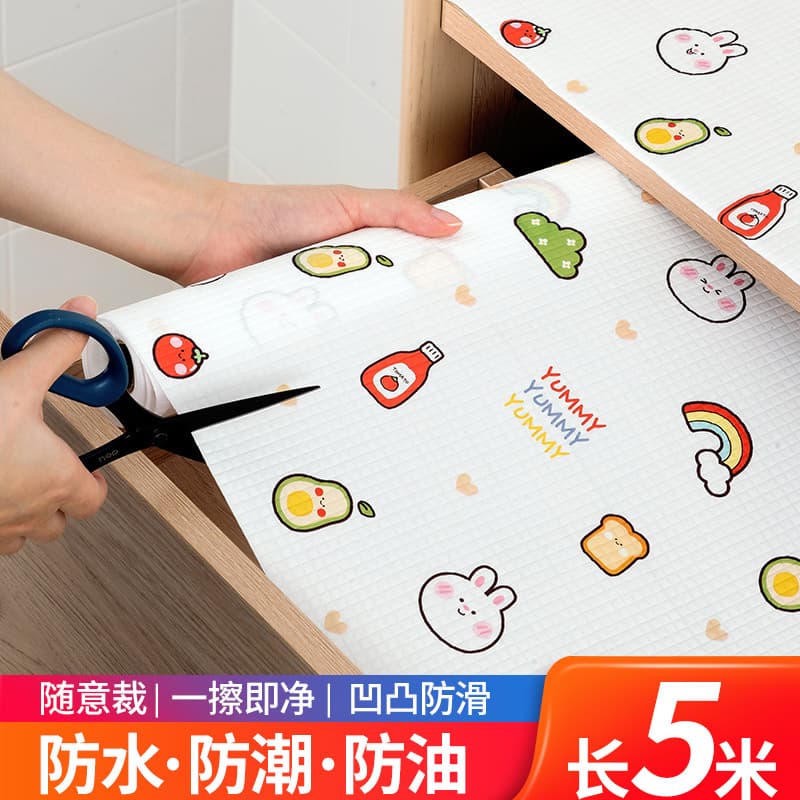 Drawer Pad Paper Waterproof Oil-proof Thickened Glue-free Moisture-proof Pad Household Kitchen Desktop Cuttable Wardrobe Cabinet Pad Paper