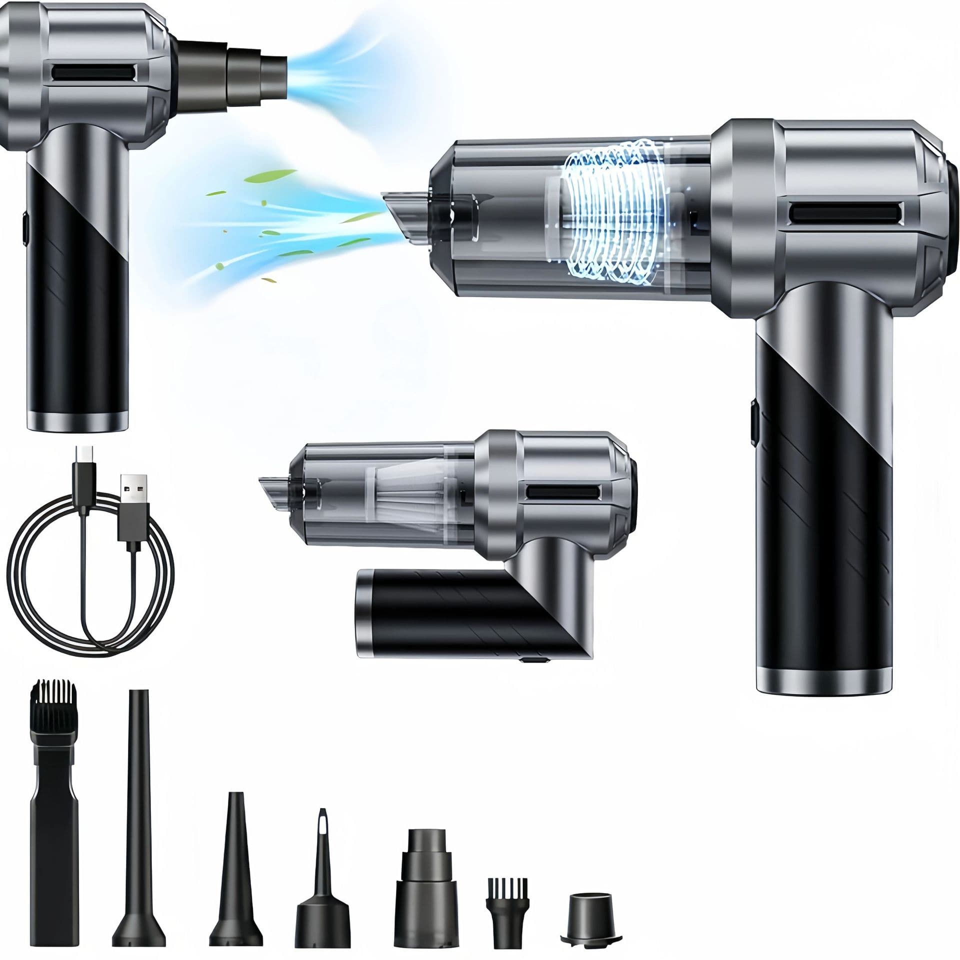 Car Vacuum Cleaner, Home Use, Super Strong Suction, Small Handheld, Mini, Cordless, Rechargeable, Brushless, Blow and Suction All-in-One Machine