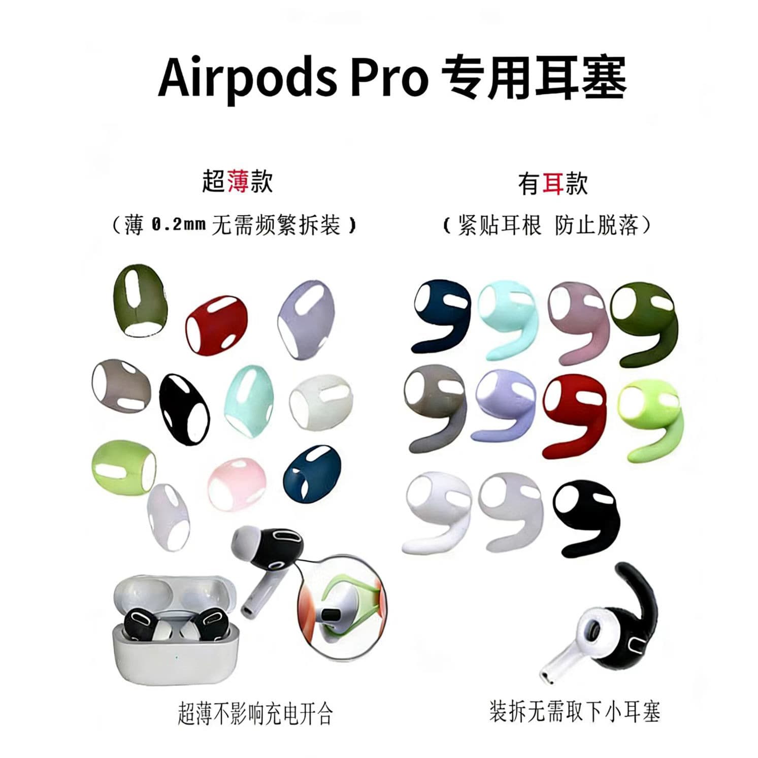 Ear tips for AirPods 4, AirPods Pro 3, 2nd generation Apple earphone tips, ultra-thin AirPods Pro 2 ear tips