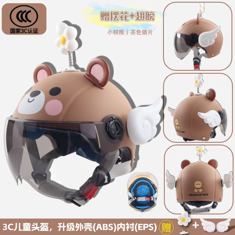 3C Certified Children's Helmet, New National Standard Class A, Cute Cartoon Style for Students and Kids, All-Season Safety Electric Vehicle Helmet