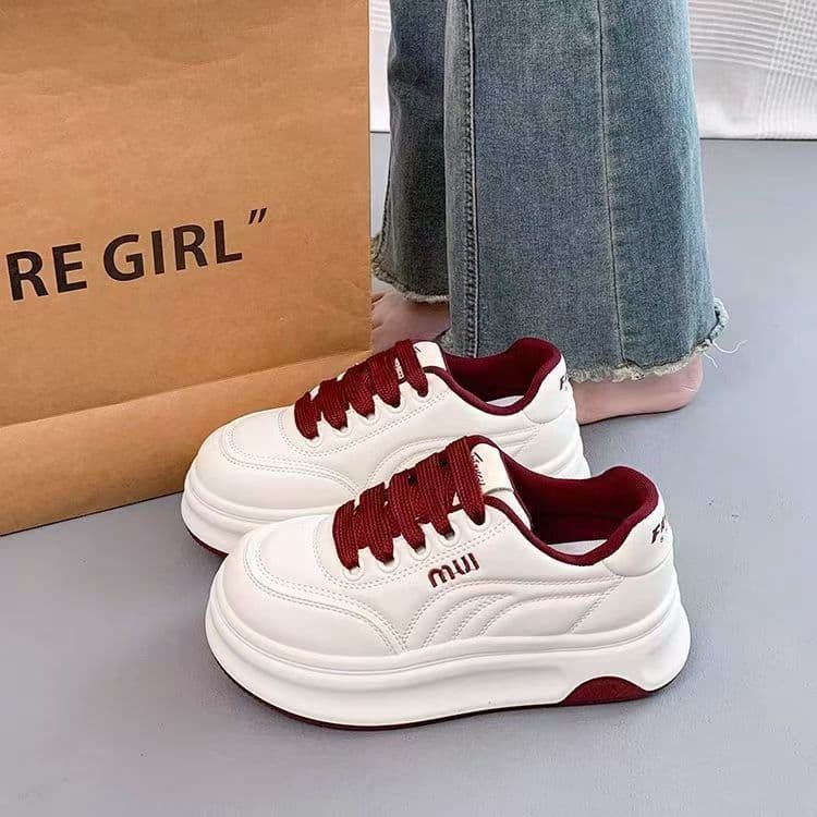 2026 New Cloud-Like Bread Shoes for Women Spring New Soft Sole Casual Sneakers White Sports Shoes Drop Shipping