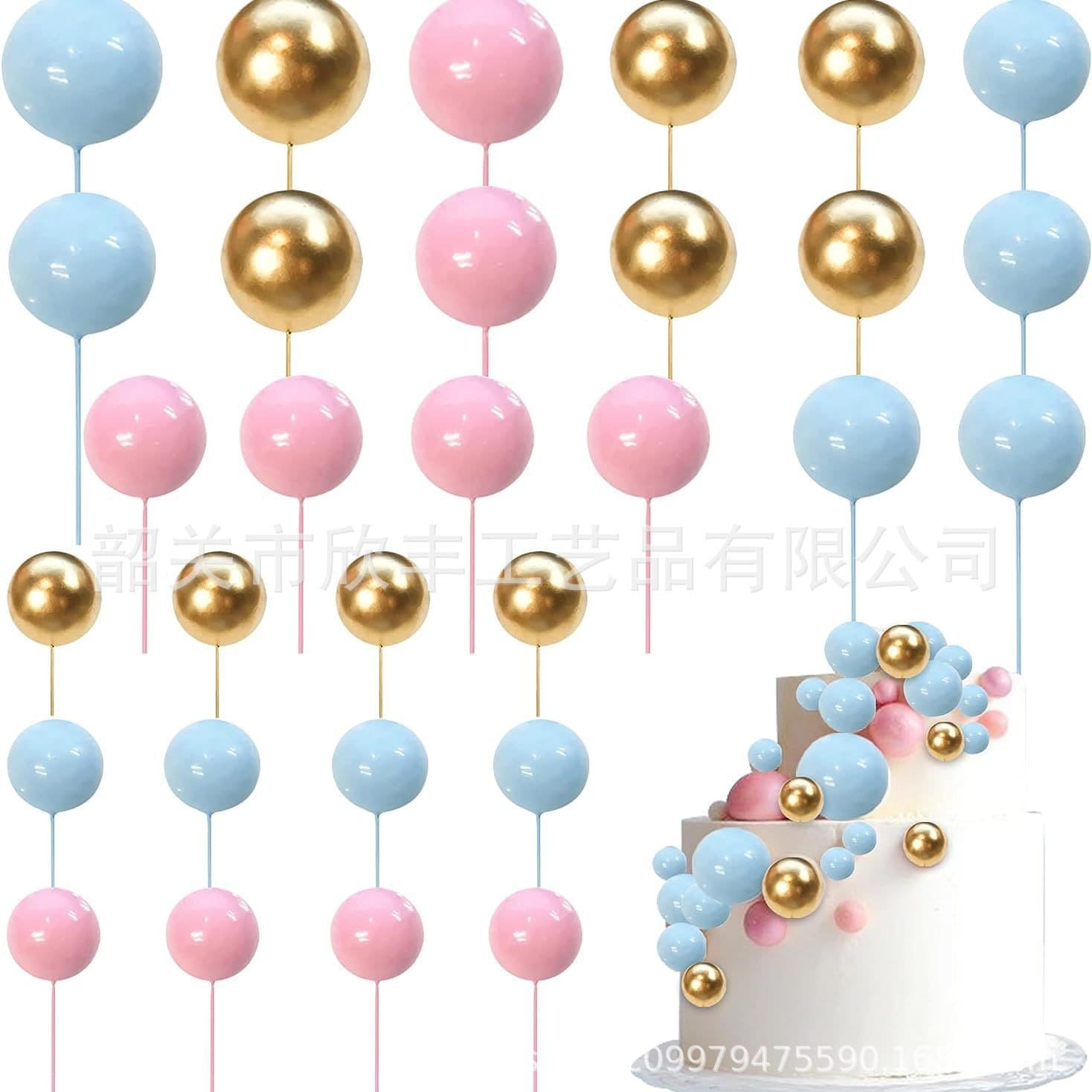Cross-border Mixed Gold and Silver Balls Baking Cake Decorations for Birthday Parties and Wedding Anniversaries