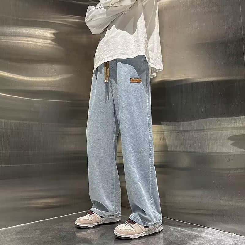 2026 New Men's Jeans Spring Fashion American Retro Straight Wide Leg Loose Casual Pants