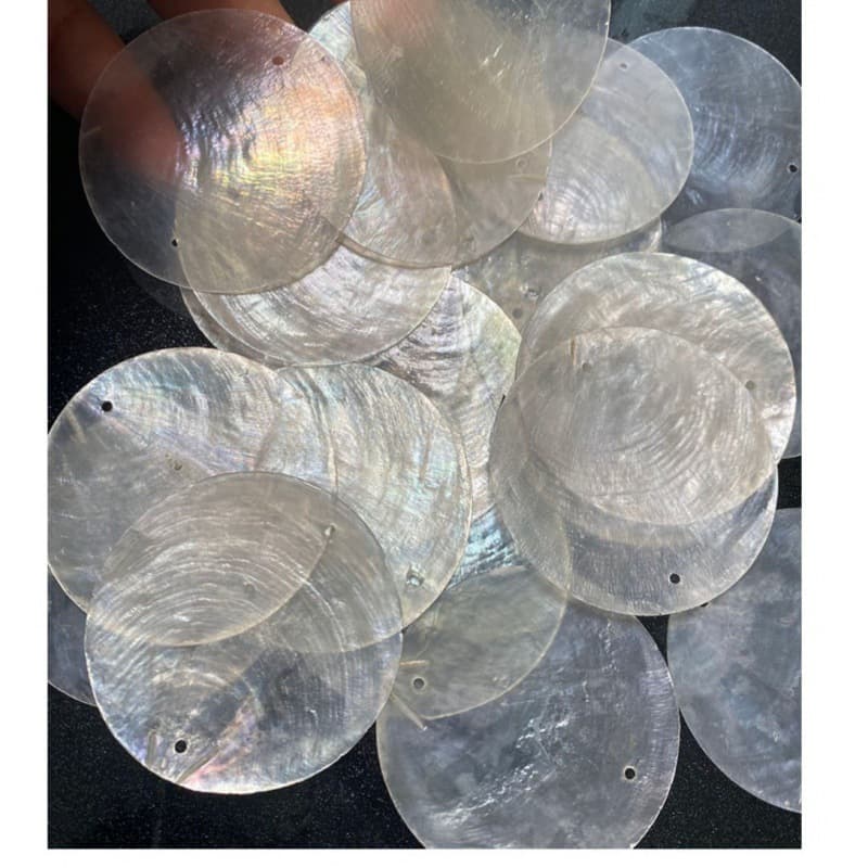 Mica Sheet Natural Shell Shell Wind Chime Mother-of-Pearl Decoration Sheet Lamp Mirror Shell Wedding Round Piece Painting Accessory Wholesale