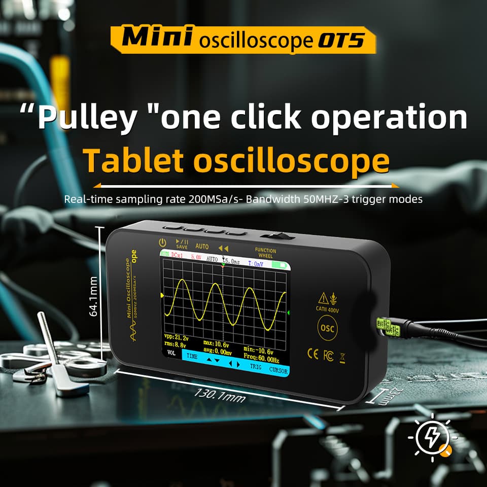BSIDE OT5 digital single channel oscilloscope handheld tablet large screen 50MHZ oscilloscope factory wholesale
