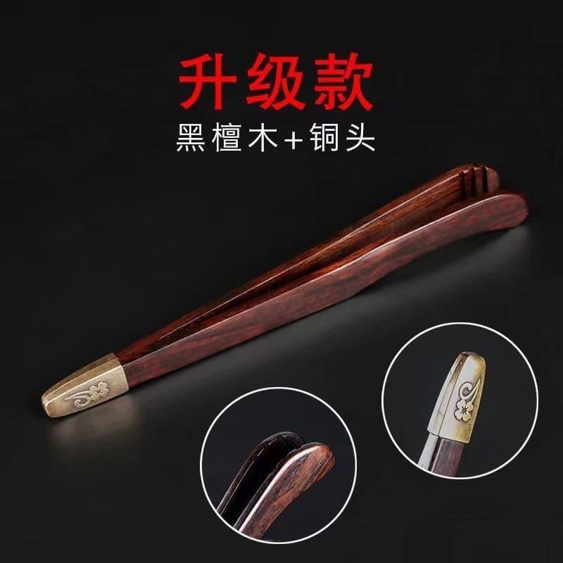 Black sandalwood alloy tea clip Kung Fu tea set accessories anti-slip and anti-scalding tea making tools tea spoon tea cup tea needle pot maintenance pen