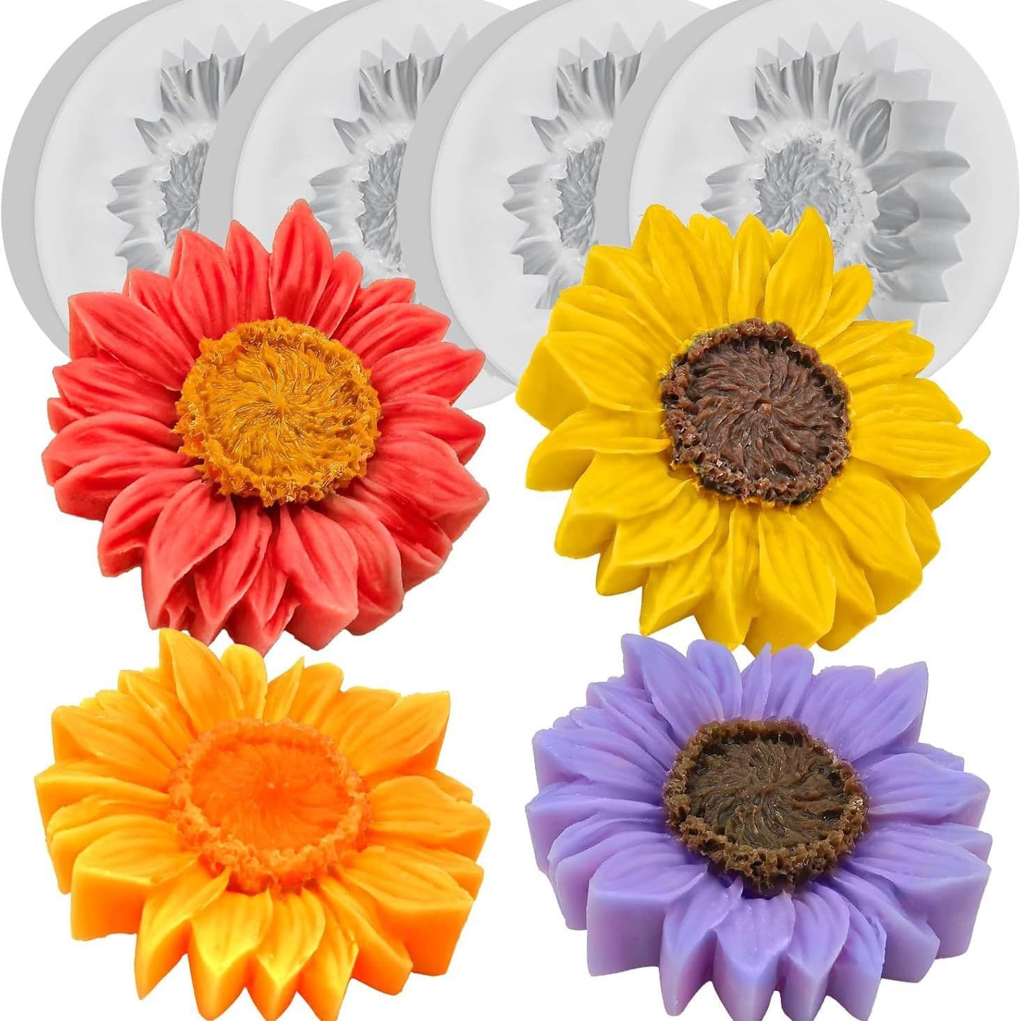 Sunflower Flower Scented Candle Silicone Mold DIY Handmade Soap Diffuser Stone Resin Mold in Stock