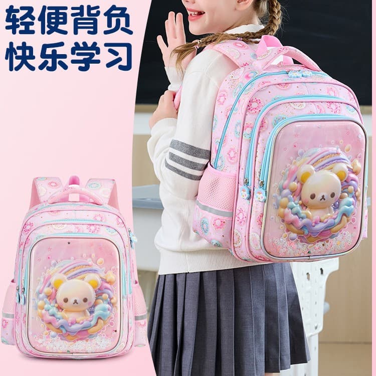 Kids Backpack Cartoon Cute Mermaid Kindergarten School Bag Boys Girls Lightweight Primary School Students Grades 1-2 Backpack