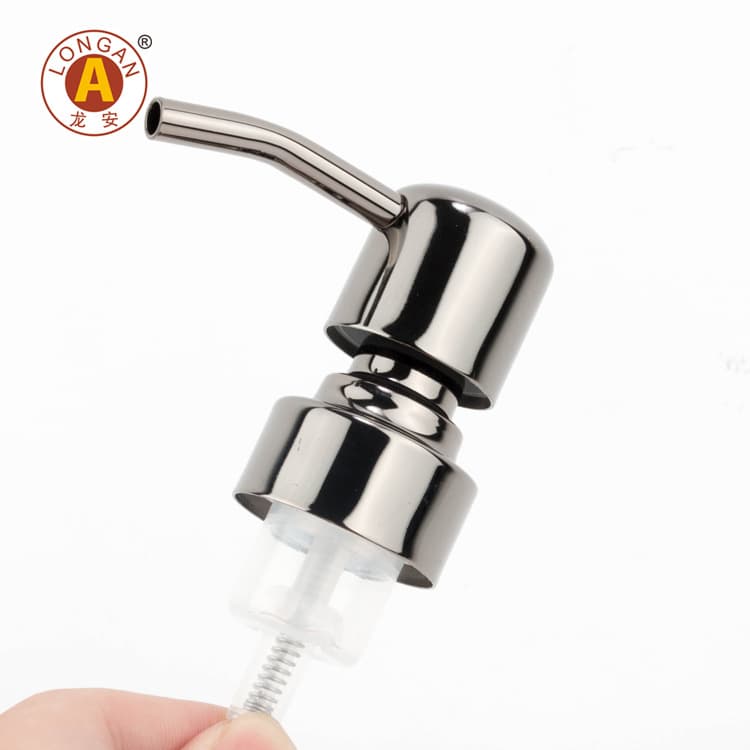 Stainless Steel FP17 Bright Sanding Plating Foam 28 Teeth Bathroom Pump Head Hand Sanitizer Bottle Accessories Pump Head Nozzle