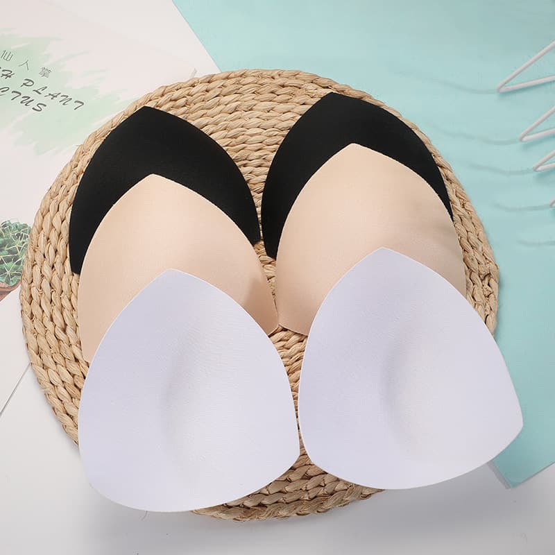 Thin Triangle Sponge Bra Pads Inserts Rebound Swimsuit Thermal Underwear Sports Anti-Peek Thin Breathable Pads