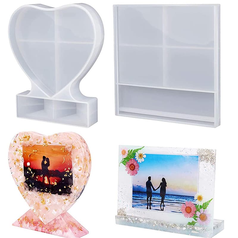 Epoxy Resin DIY Large Heart Photo Frame Mold Silicone Mold for Crafts Ornaments Stock Wholesale