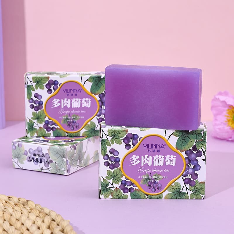 New Grape-Flavored Fruit Soap, Fresh-Scented Fragrance Handmade Soap, Hand-Washing, Face-Cleansing, Bathing Soap, Decontamination Soap