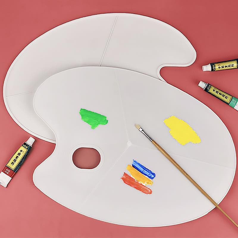 Qianhui large oval palette gouache acrylic paint palette art three-line plate square transparent plastic plate