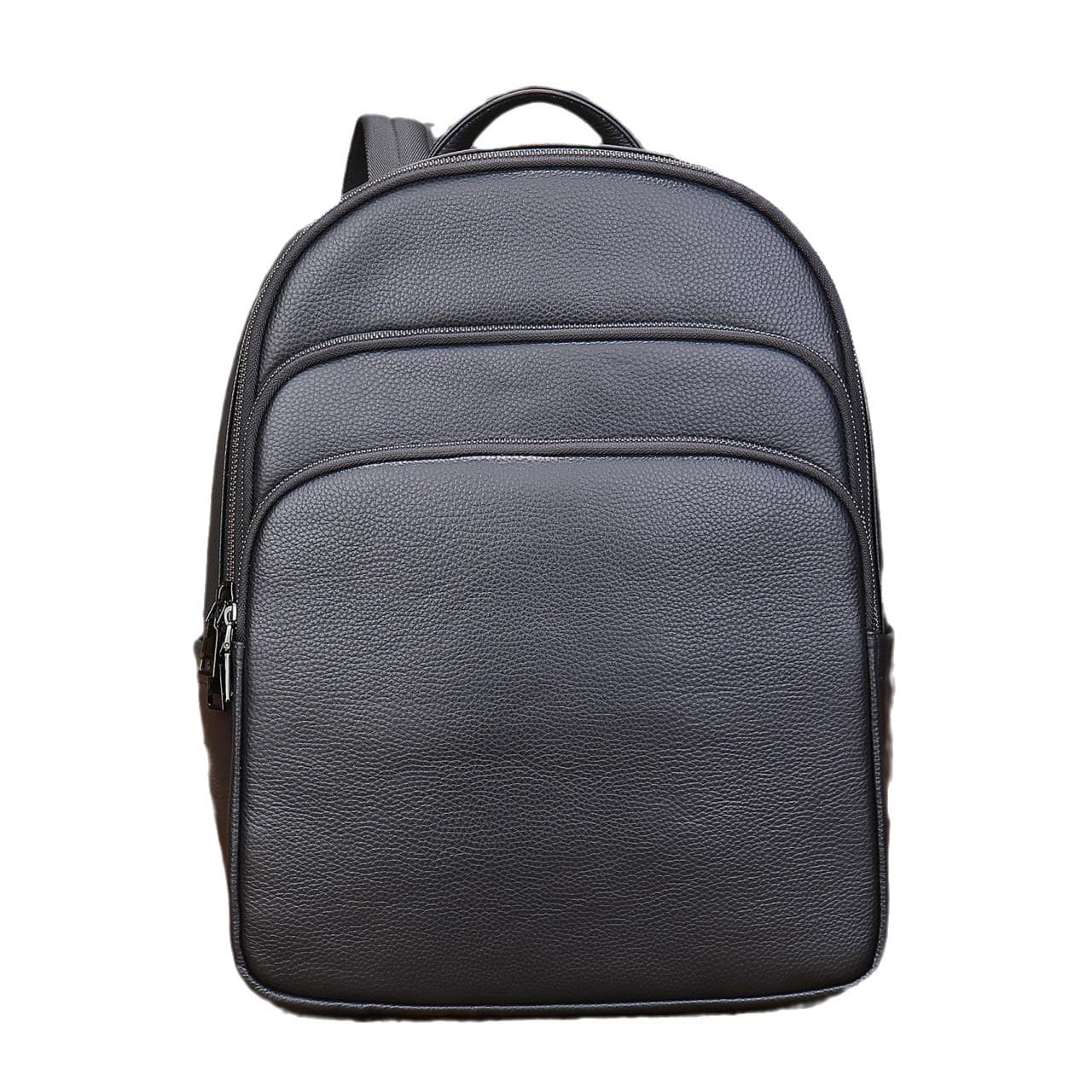 Leather Business Backpack Casual Men's Travel Large Capacity Luxury Multi-Functional Shoulder Bag Resistant to Wear for 14 Inch Laptop