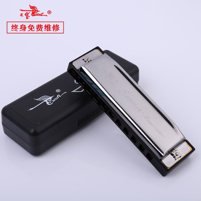 Cross-border Swan 10-hole Blues Harmonica for Children, Beginners, Students, Classroom Performance, Blues Harmonica