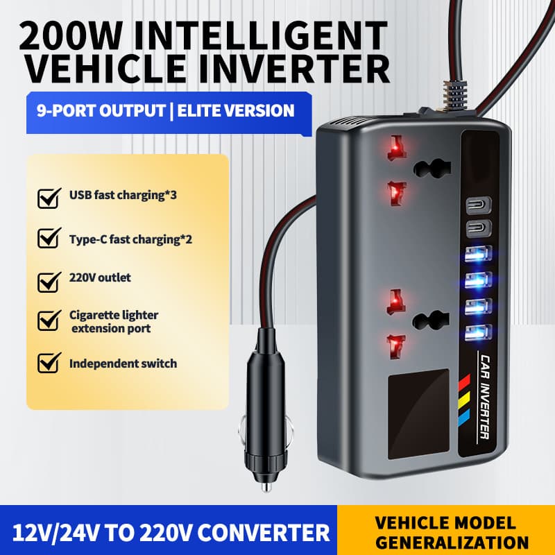 Car Inverter 24V 12V to 220V High Power Truck Universal Multi-Function Car Charging Socket Converter