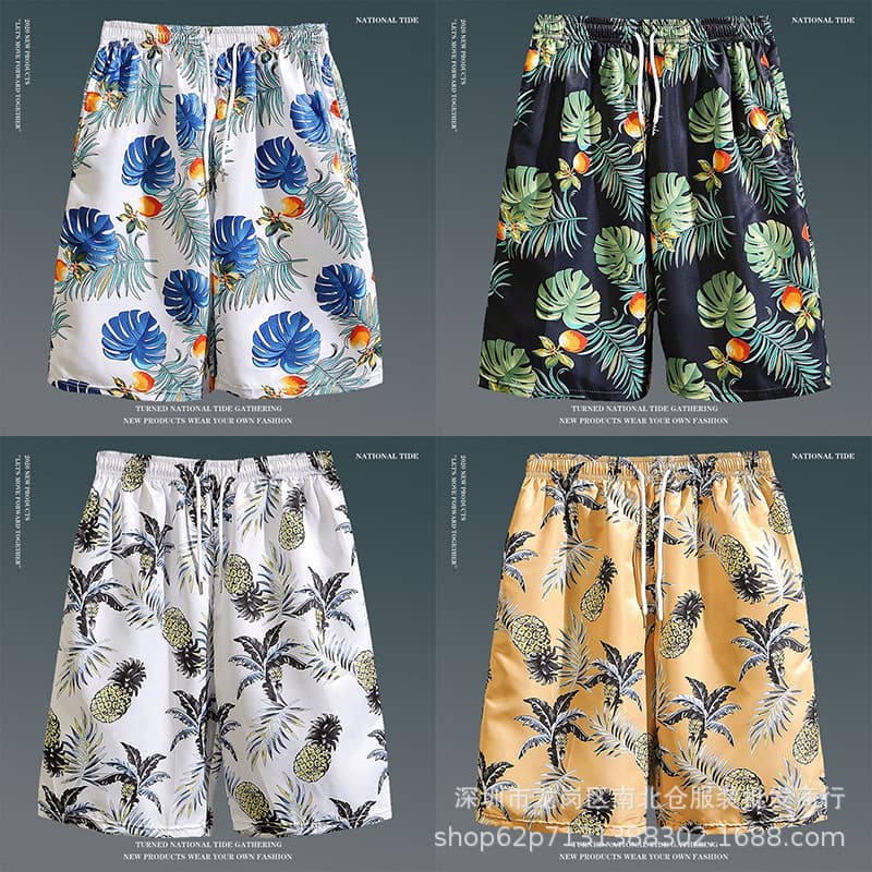 Summer Men's Beach Shorts Export Surplus Korean Style Casual Men's Five-Point Shorts Street Stall Source