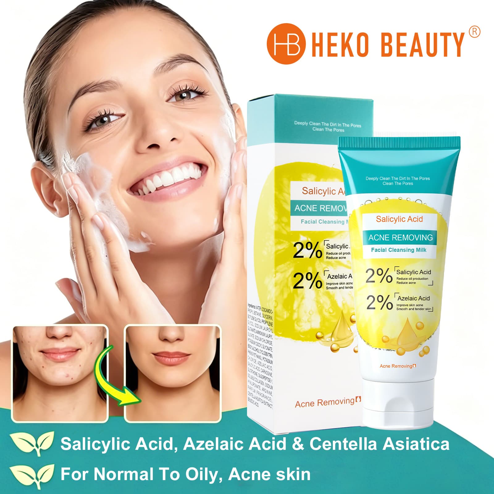 Cross-border HB Salicylic Acid Facial Cleanser for Face Cleansing