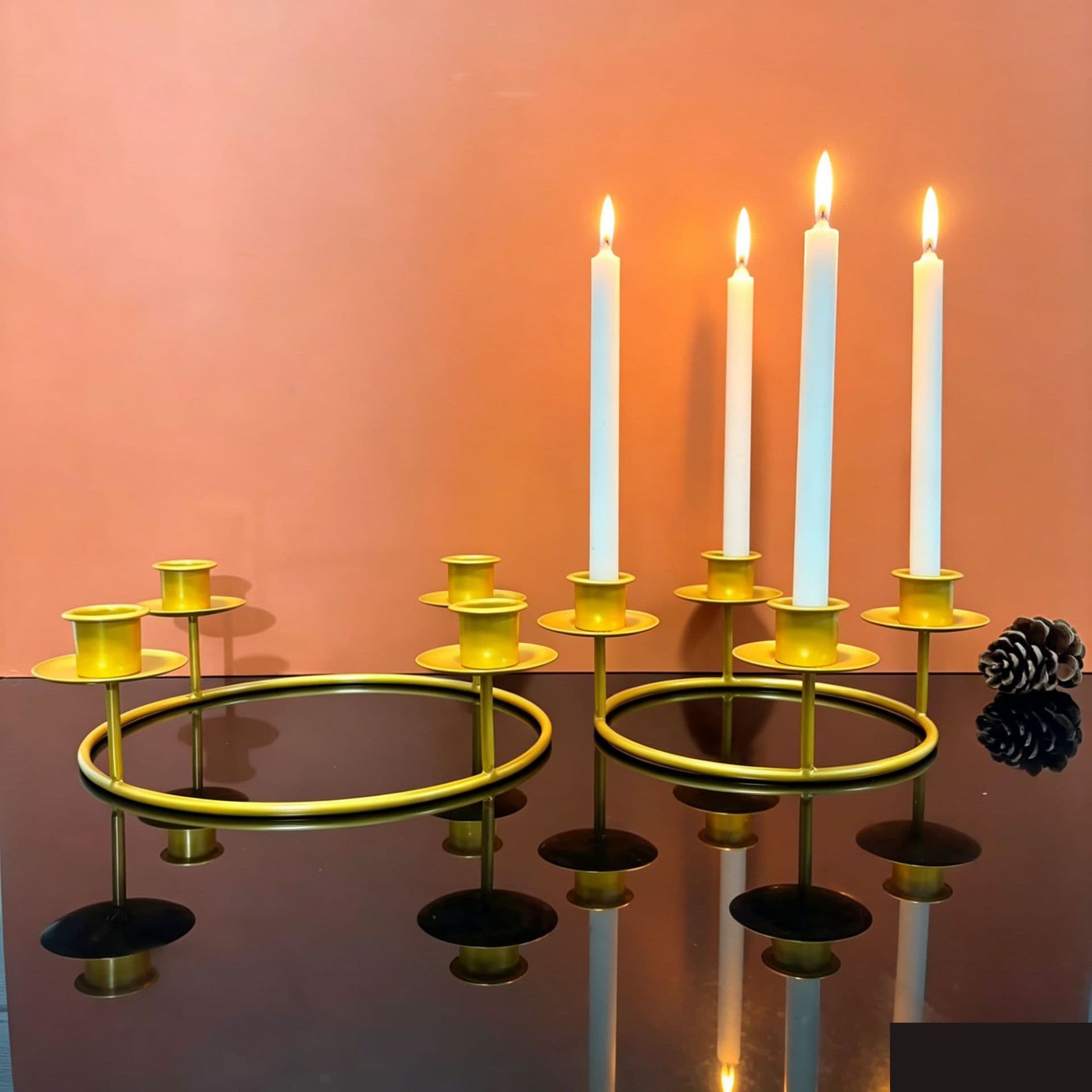 Cross-border Creative Christmas Candle Holder Iron Art Candle Stand Romantic Table Atmosphere Candle Tray