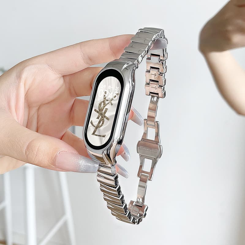 Butterfly Clasp Irregular Metal Strap for Xiaomi Mi Band 10/9/8 Fashion