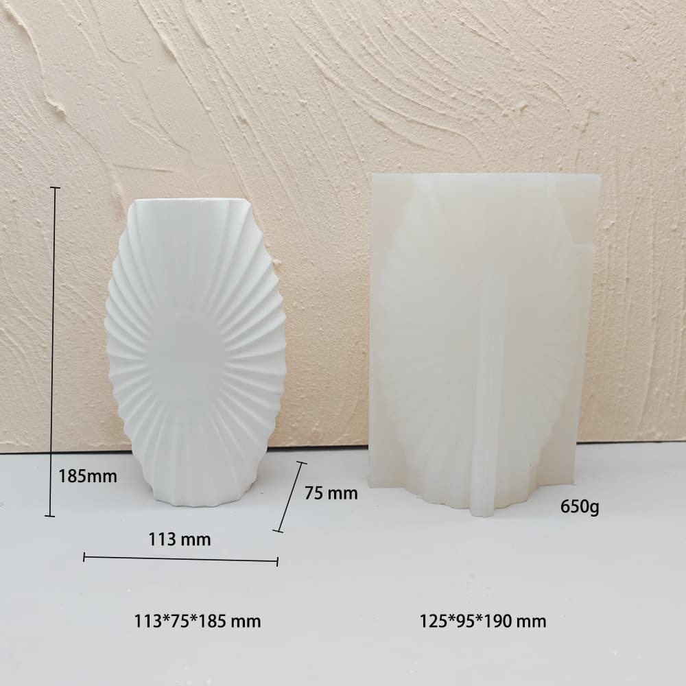 3D Shell Texture Vase Silicone Mold, Flower Pot Plaster Cement Mold, Home Floral Art Decoration