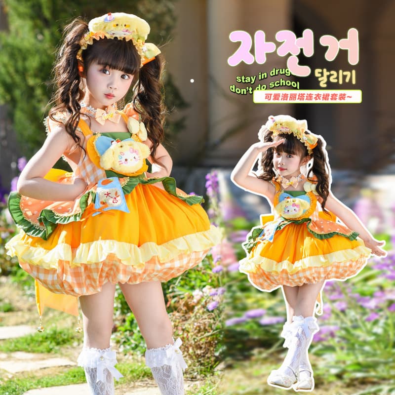 Girls Lolita Princess Dress Spring Autumn Dress Fashionable Children Summer Little Girl Puffy Birthday Gown Dress