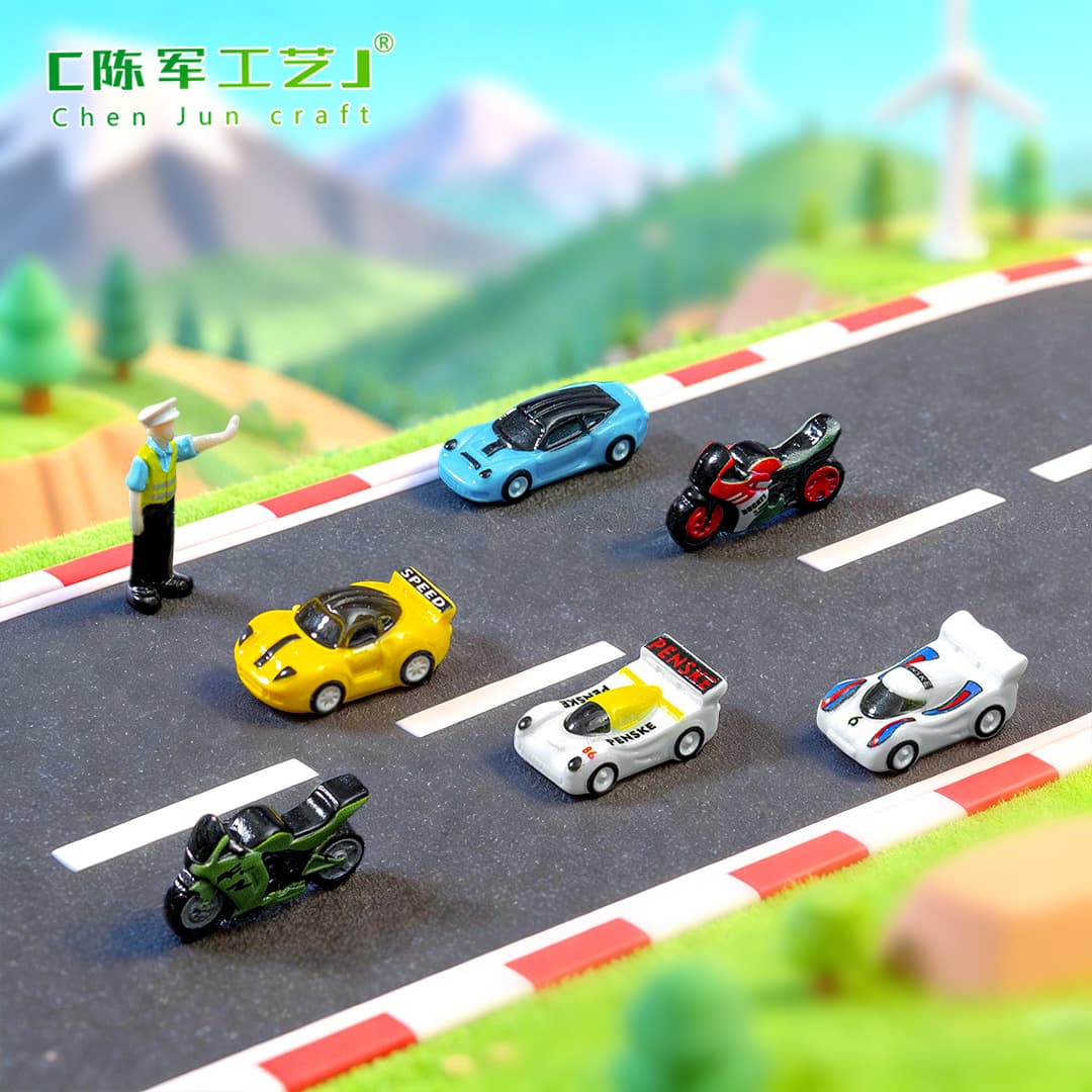 Micro Landscape Simulation Cartoon Racing Supercar Dollhouse DIY Decoration Accessory Mini Car Desktop Small Ornament
