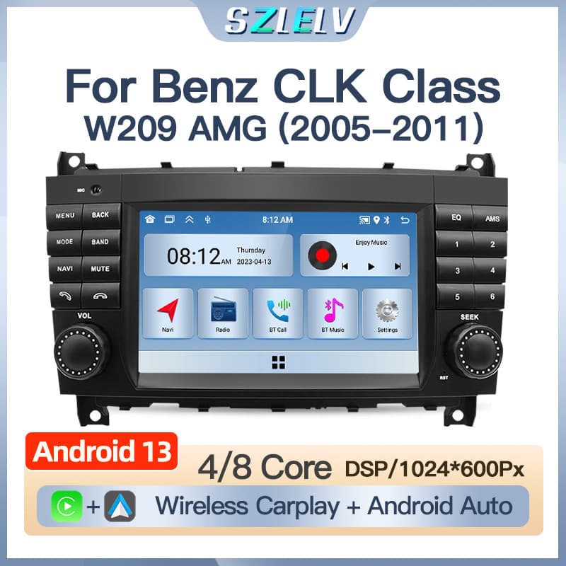 Car Central Control Screen Navigation Reverse Camera Radio Player for Mercedes-Benz CLK W209 AMG