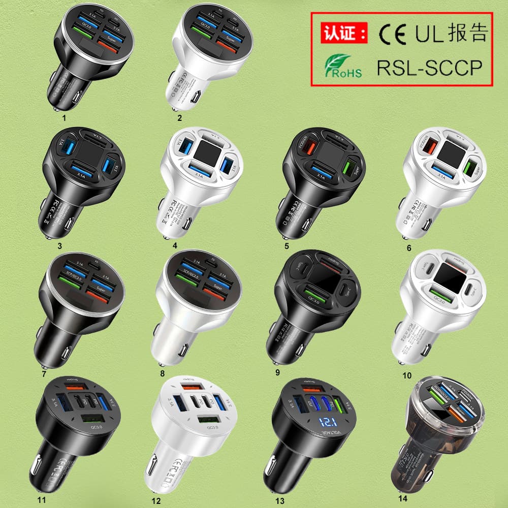 66W Multi-Port Car Charger USB+PD with Super Fast Charging Car Charger Wholesale