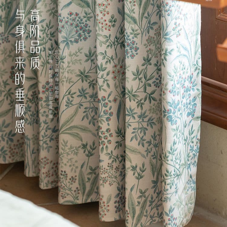 Floral American retro light luxury pastoral cotton and linen new printed curtains living room bedroom blackout French advanced customization