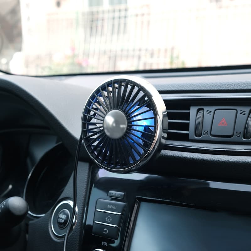 Car fan multifunctional creative USB electric fan car mini fan car cooling exhaust fan
