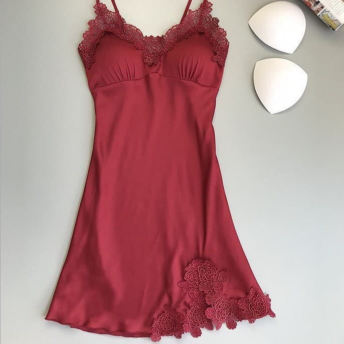Padded pajamas for women, spring, autumn and summer five-piece set, women's silk pajamas, sexy suspender skirt, long-sleeved nightgown, home wear