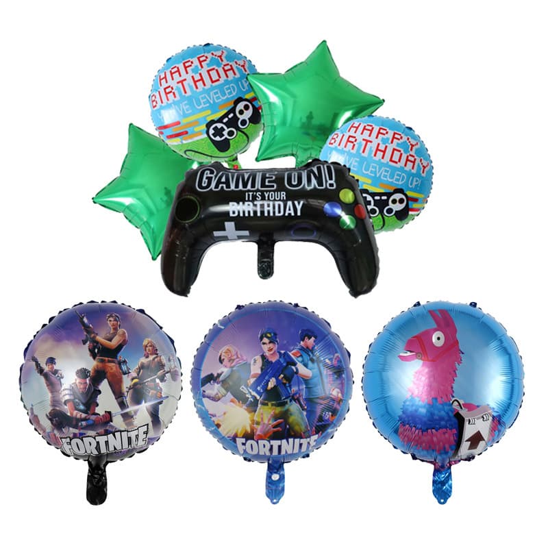 Cross-border Game Controller Balloons for Kids Birthday Party Cartoon Chicken Dinner Game Console Fortnite Aluminum Film Balloons