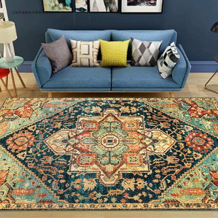 Nordic Moroccan retro carpet bedroom living room sofa coffee table mat bohemian ethnic style home bedside blanket