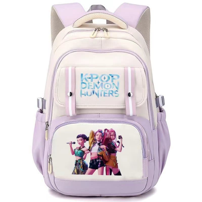 Kpop Witch Hunter Girl Group Movie Merchandise Printed Backpack School Campus Backpack with Pom-Pom