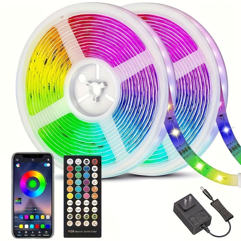 2026 New Cross-Border Dropshipping 16.4 Million Color RGB LED Light Strip (with Music Synchronization Function)