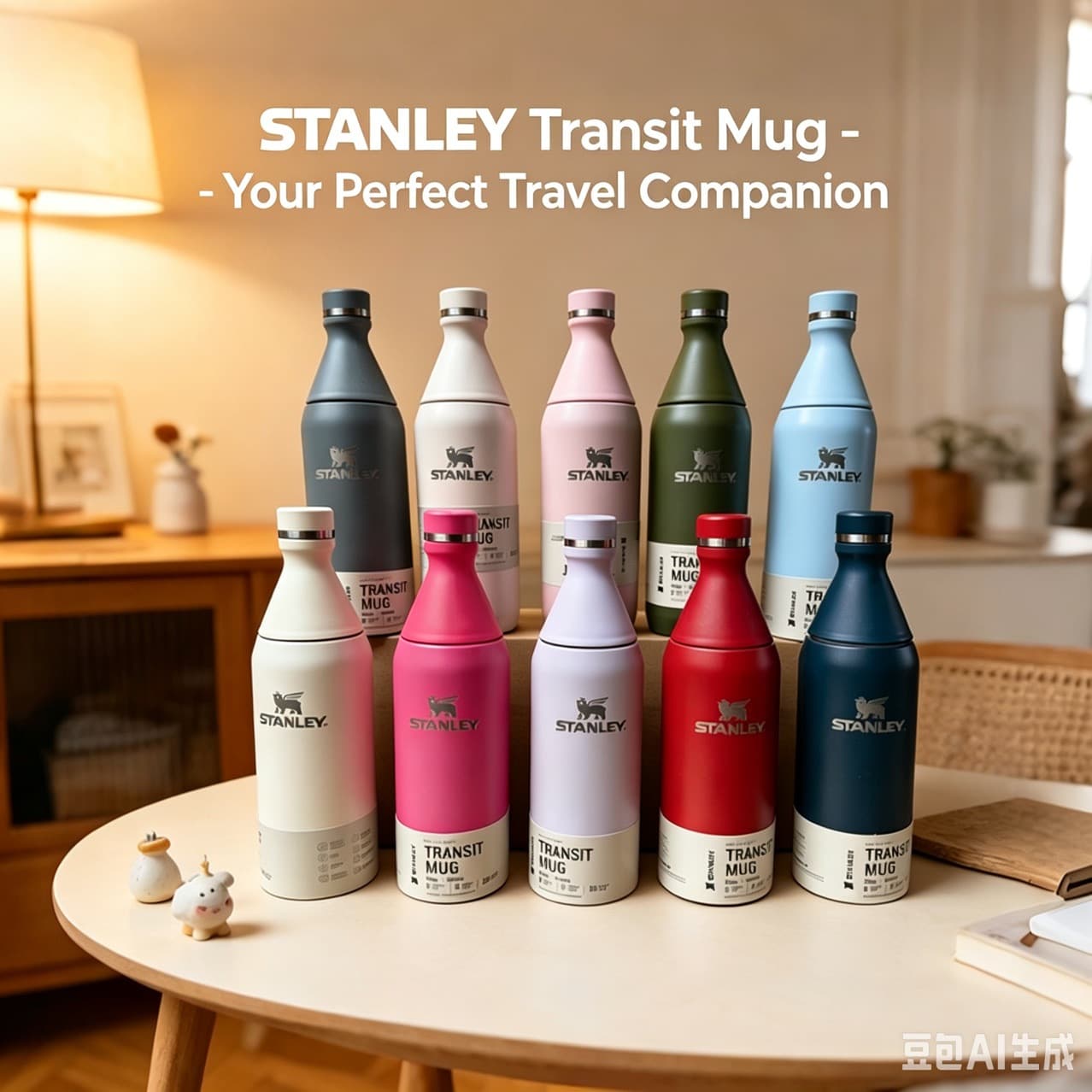 Stanley thermos cup 304 stainless steel bowling-shaped cold insulation swan bottle portable water cup high-value thermos bottle