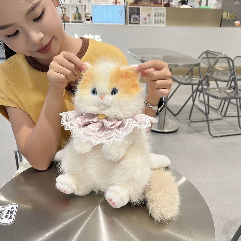 Cartoon Simulation Plush Cat Backpack Sitting Doll Anime Convention Kitten Stuffed Toy Girls' Backpack Gift