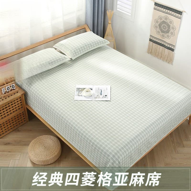 Linen Cool Mat Three-Piece Set Cotton Linen Student Dormitory Single Double Bed Sheet Air-Conditioning Mat Washable Summer Ramie Manufacturer