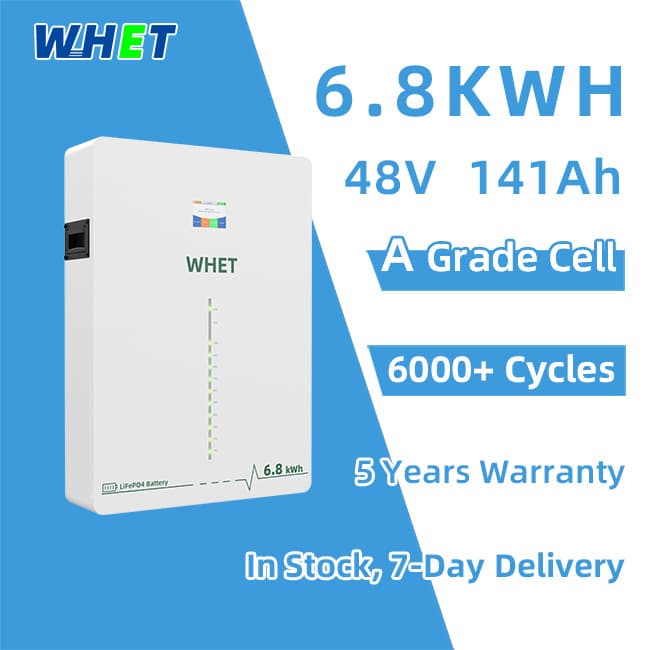 48V 141Ah 100Ah Wall-Mounted LFP 5kWh 6.8kWh Lithium Battery