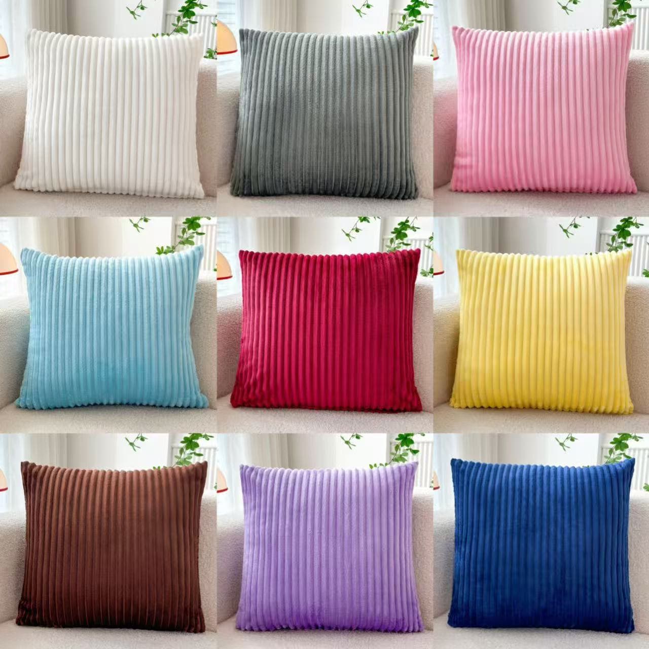 Light Luxury Minimalist Sofa Throw Pillow, High-End Living Room Cushion, Solid Color Backrest Pad, Corduroy Pillow Cover (Insert Not Included)